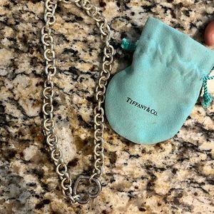 Tiffany & co heart clasp round link chain classic silver necklace